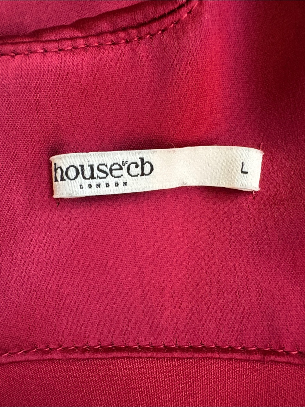 House of CB Una Corset Top Lace-up Dark Red Satin, Size L - Picture 4 of 9